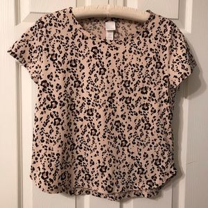 H&M 100% Cotton Leopard Print Size Small Top